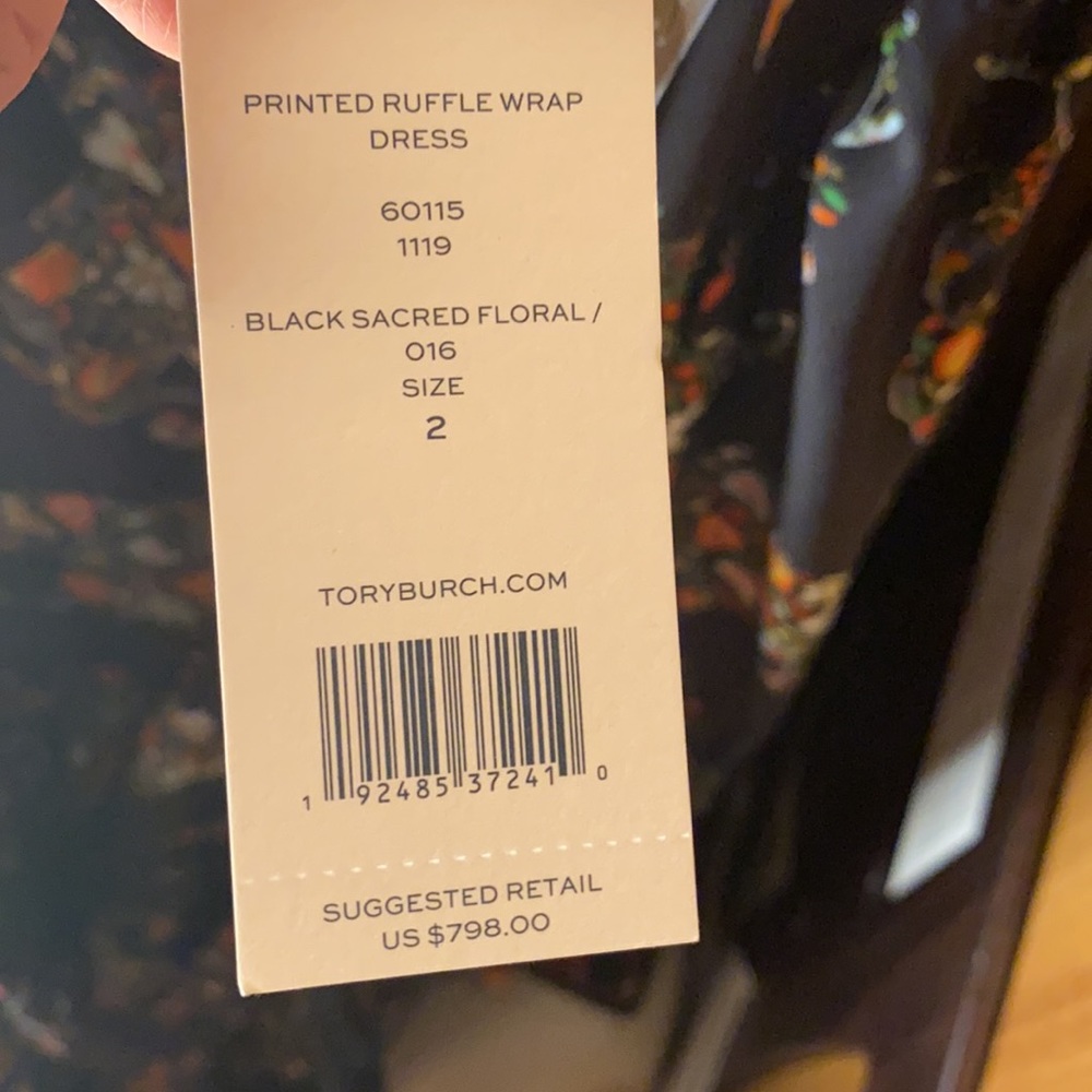 Tory Burch Silk Sacred Floral Ruffle Dress NWT - Picture 2 of 5
